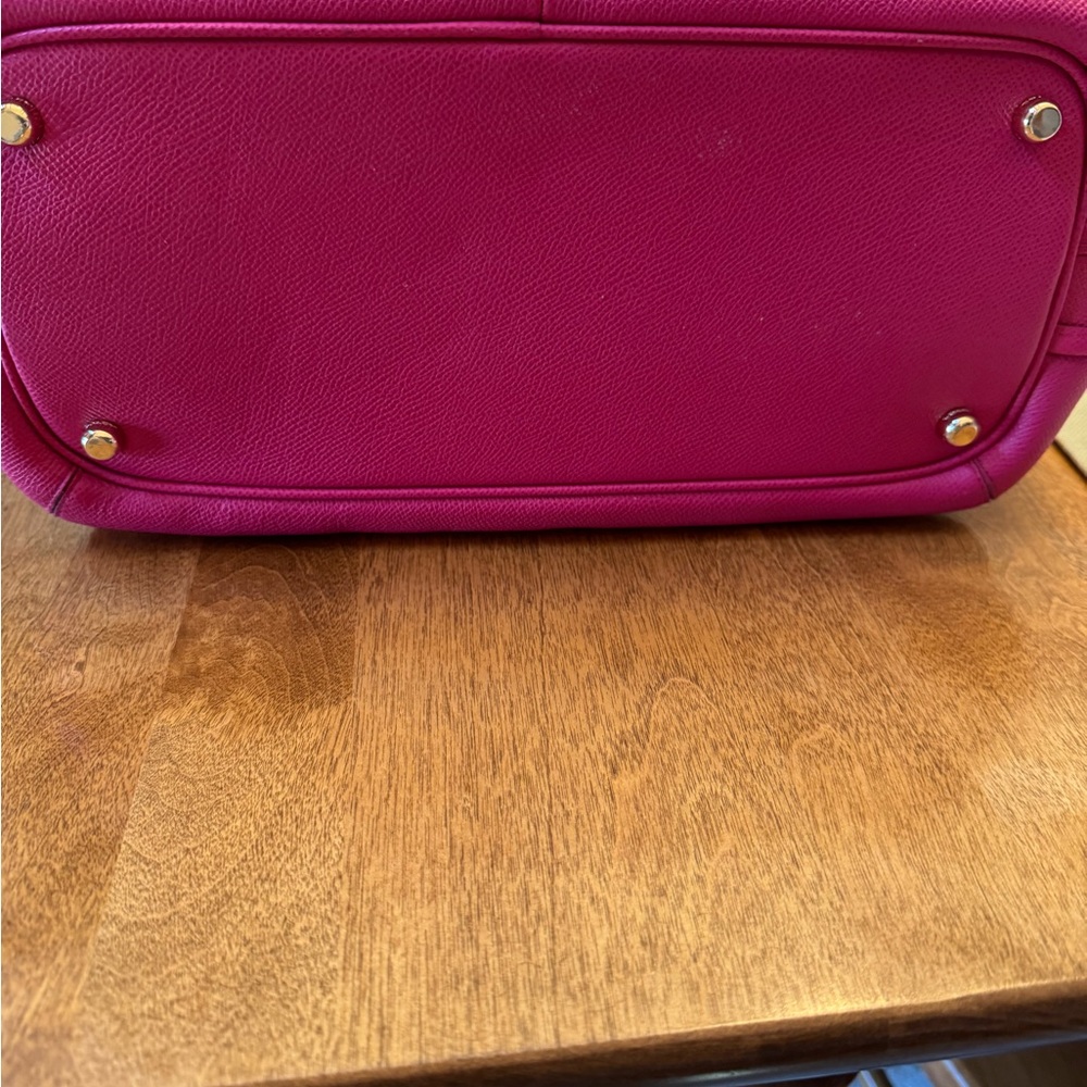Coach Pink Leather Shoulder Bag with Gold Accents - Picture 7 of 7